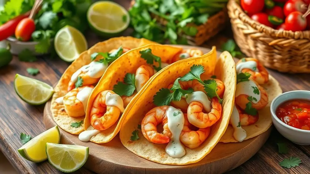 shrimp tacos with spicy ranch