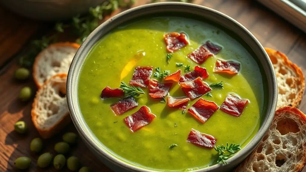 smoky bacon pea soup