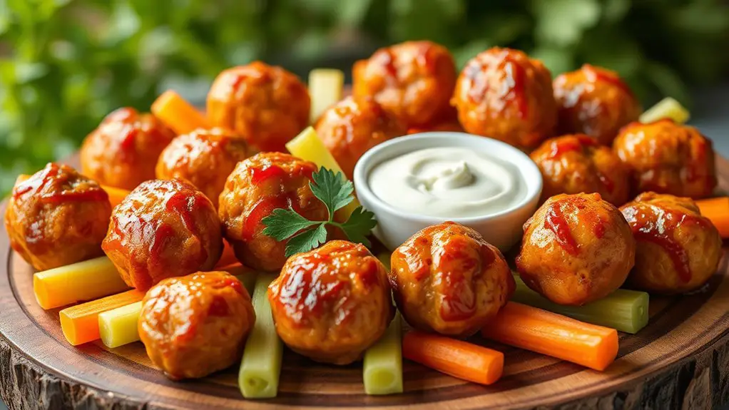 spicy buffalo chicken meatballs