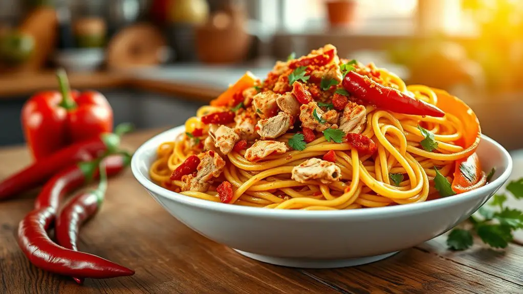 spicy chicken pasta dish