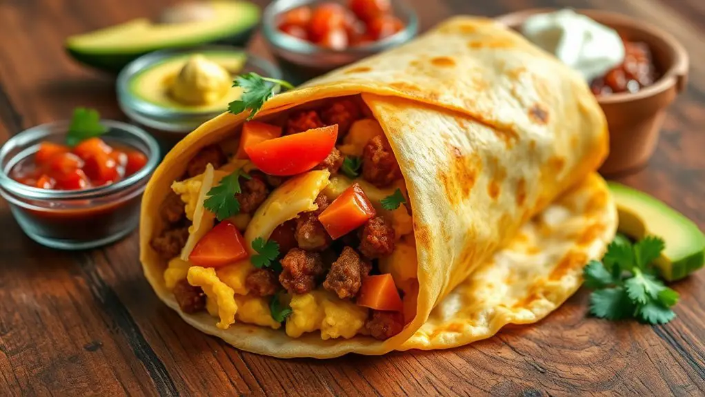 spicy chorizo breakfast burrito