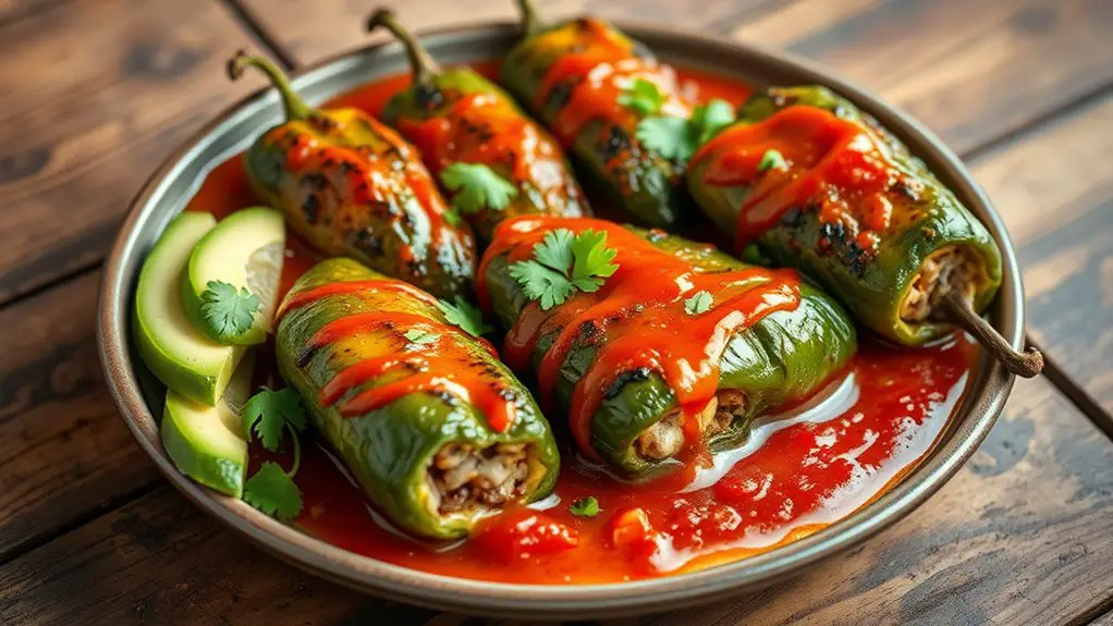 stuffed peppers in sauce