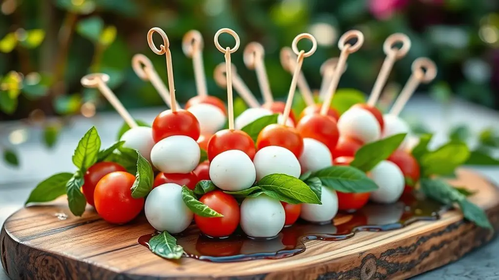 tomato mozzarella basil skewers