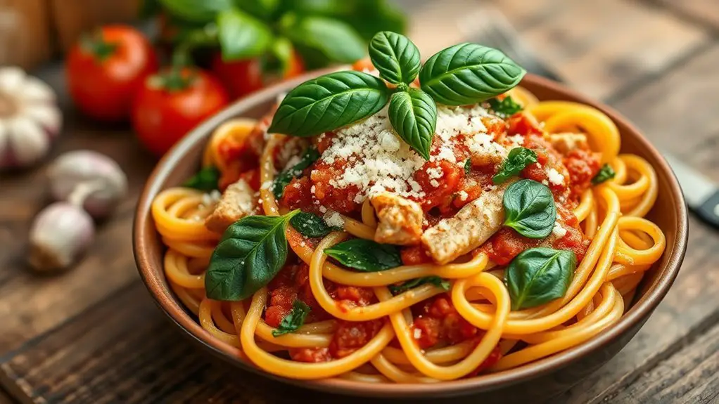 turkey spinach pasta dish