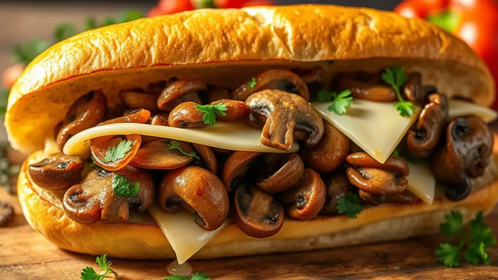 vegetarian mushroom sandwich delight