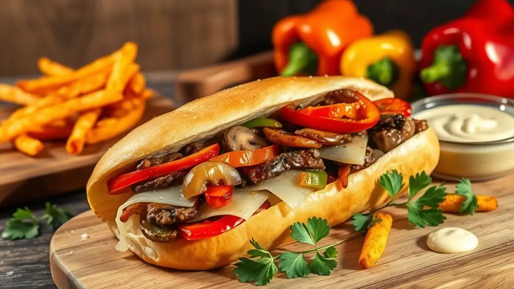 vegetarian version of cheesesteak