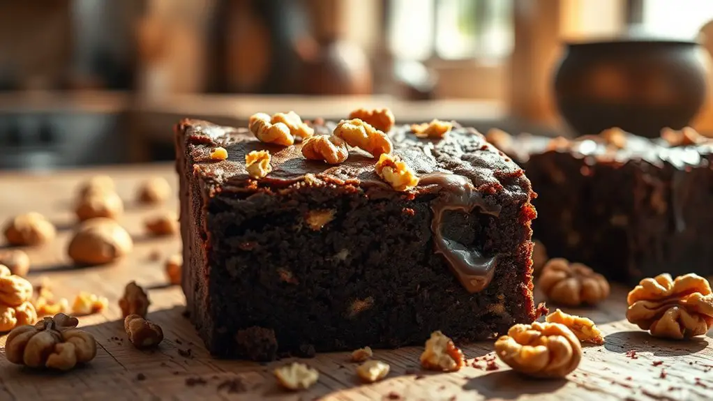 walnut infused nutty brownies