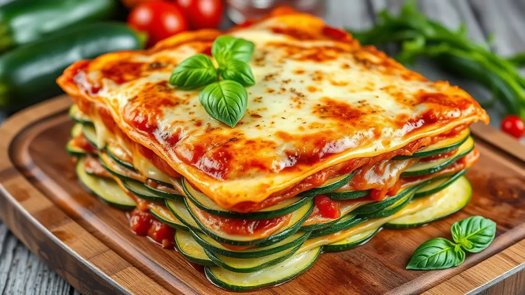 zucchini based layered pasta dish