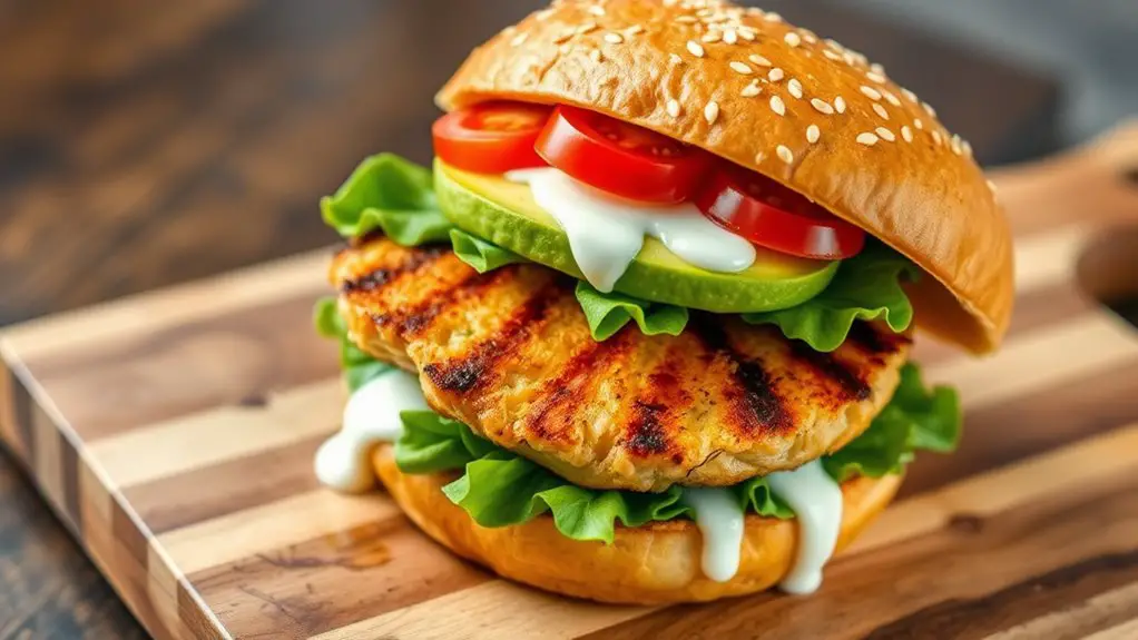 avocado ranch chicken burger