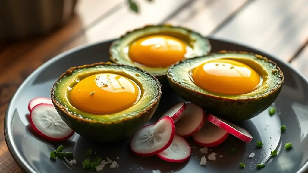 baked avocados with eggs