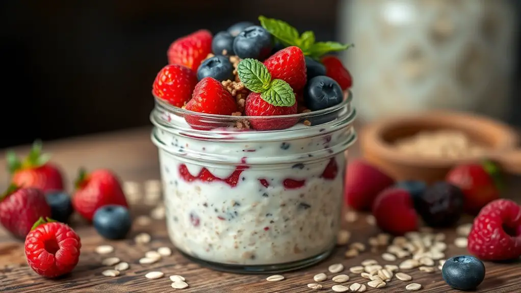 berry filled overnight oats