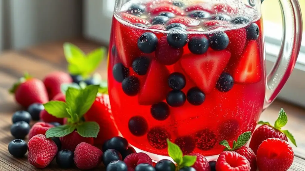 berry infused sparkling drink