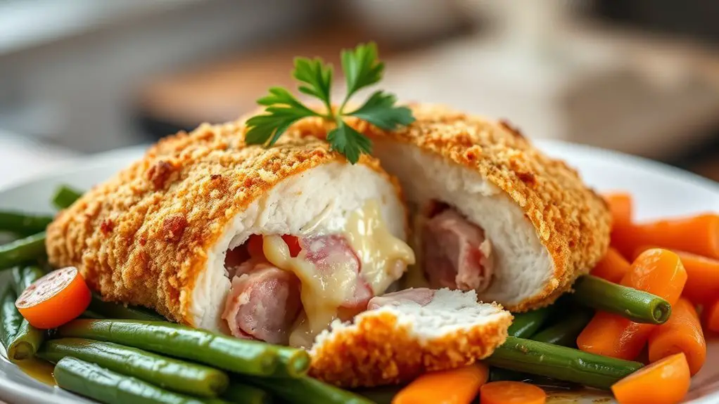 breaded chicken with ham