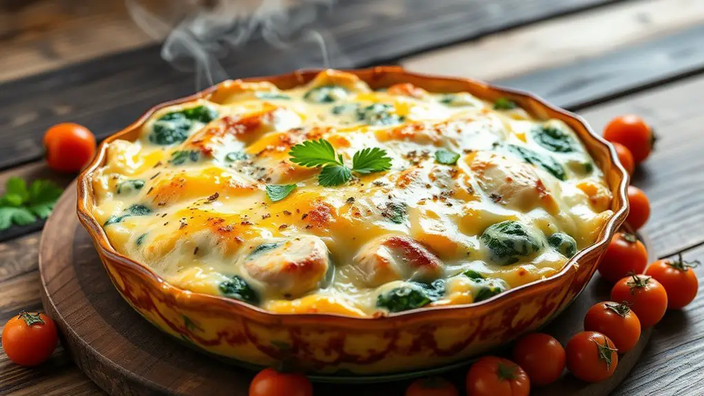 cheesy chicken spinach casserole