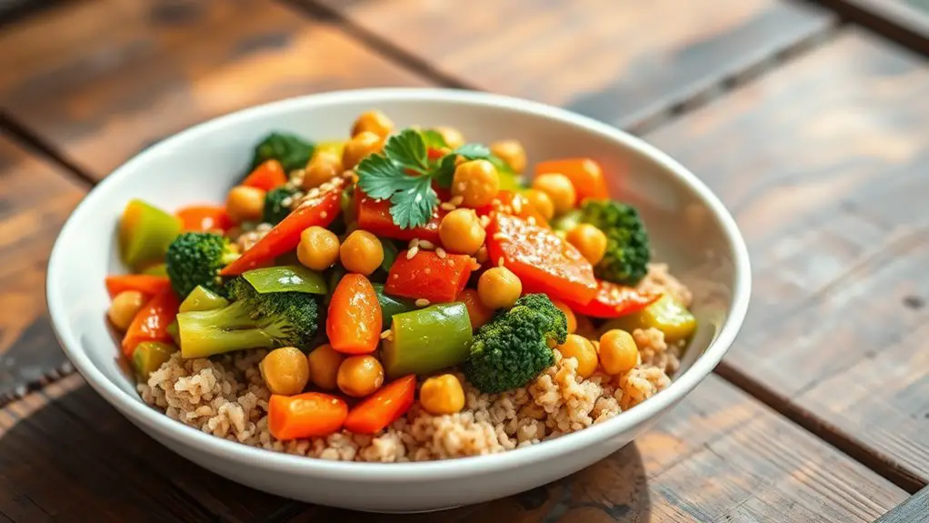 chickpea stir fry with rice