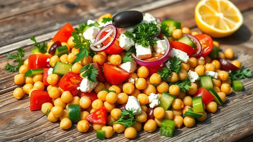 chickpeas mediterranean flavors salad