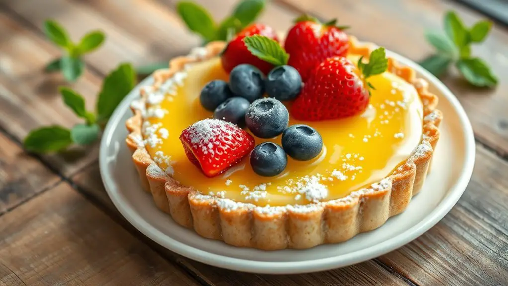 citrusy dessert topped berries