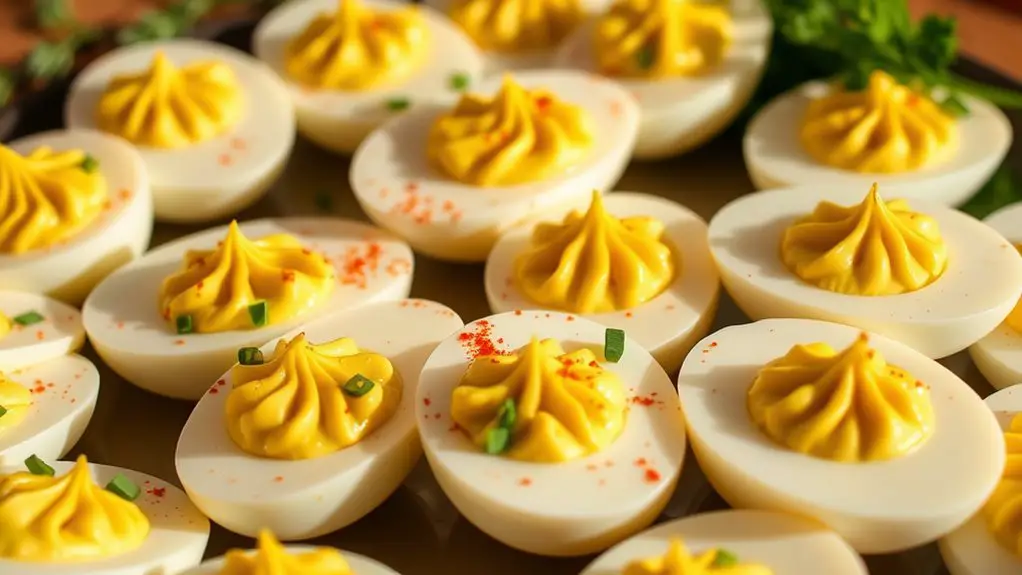 classic appetizer with eggs