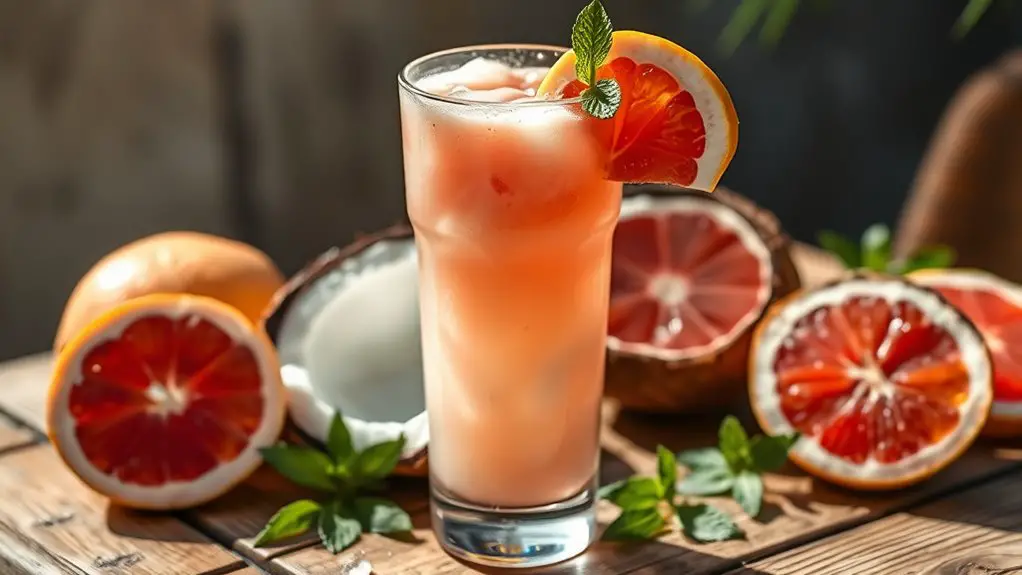 coconut infused grapefruit cocktail