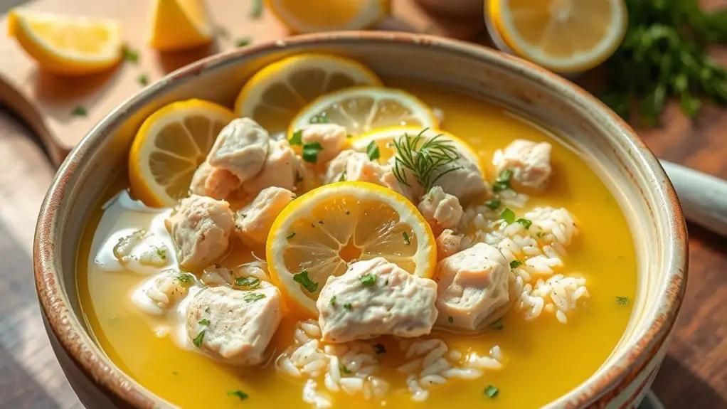 comforting lemon chicken soup