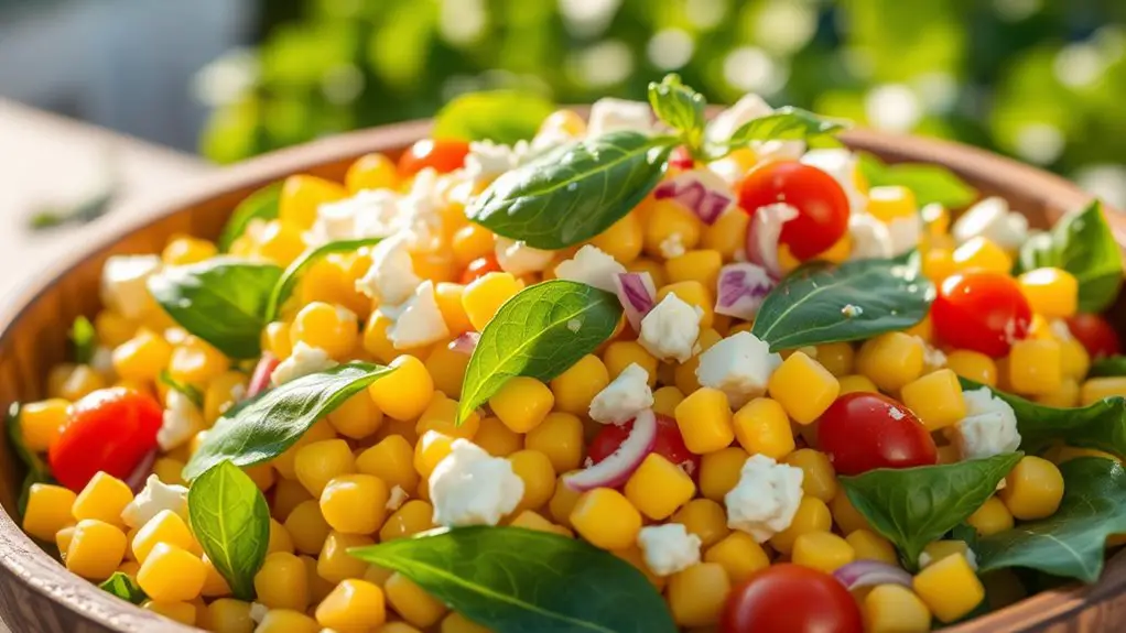 corn salad with feta