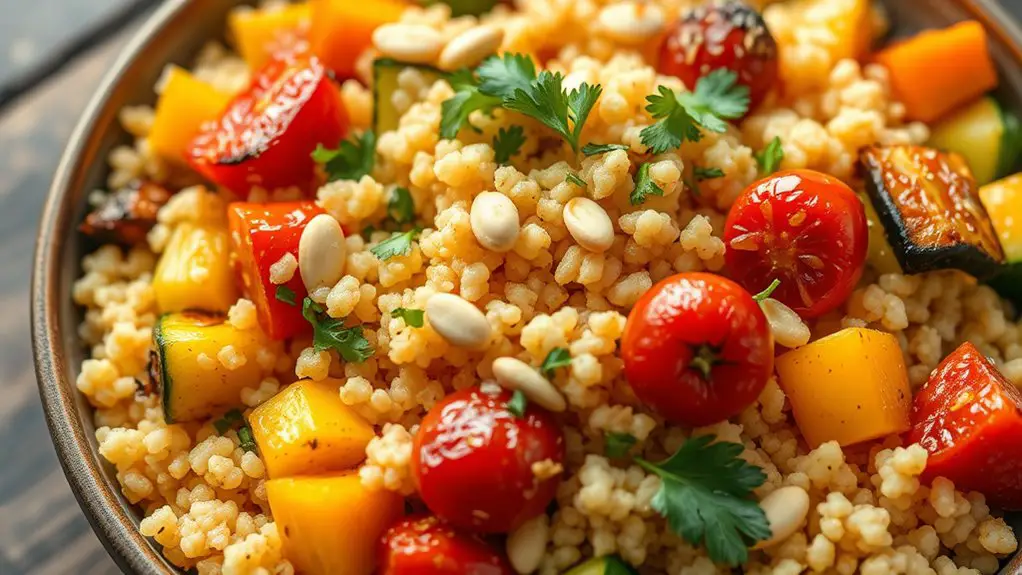 couscous and roasted vegetables