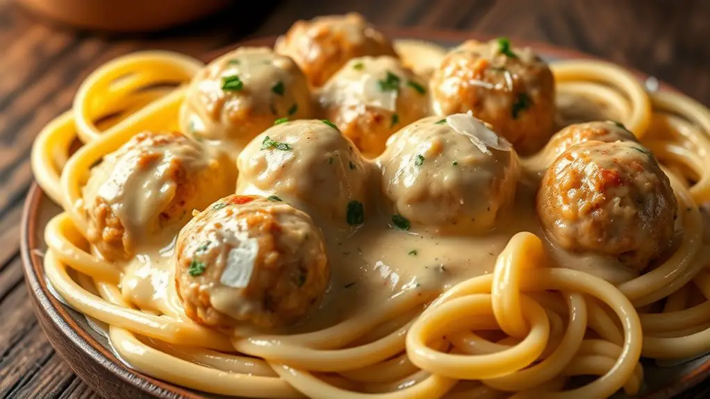 creamy alfredo meatballs recipe