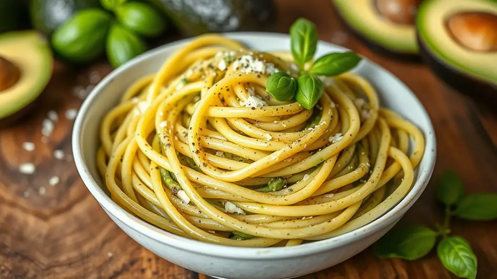 creamy avocado pesto pasta