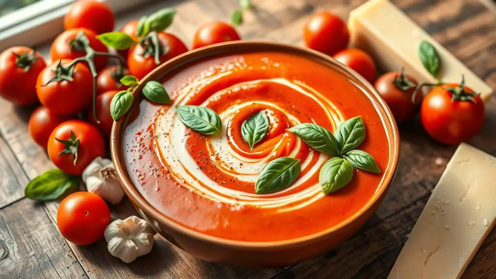 creamy basil infused tomato sauce