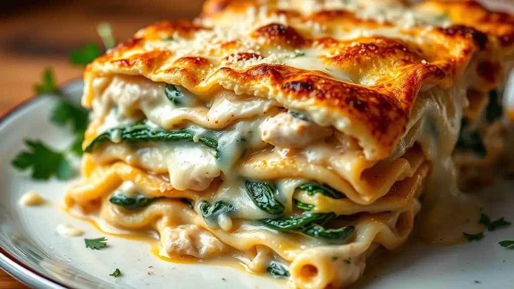 creamy chicken pasta layers