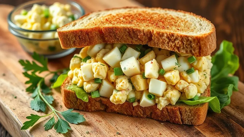 creamy egg salad sandwich