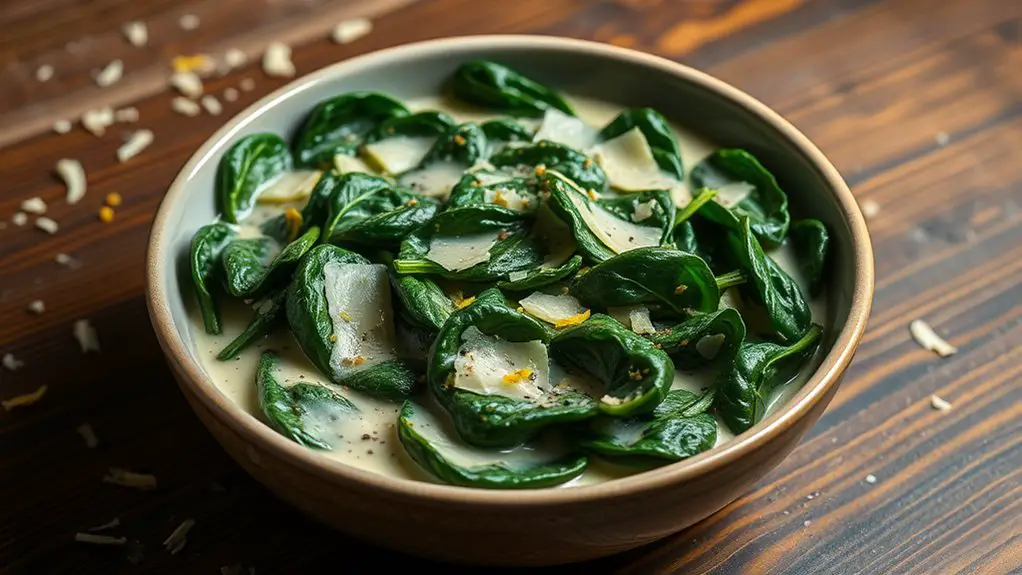 creamy garlic parmesan spinach