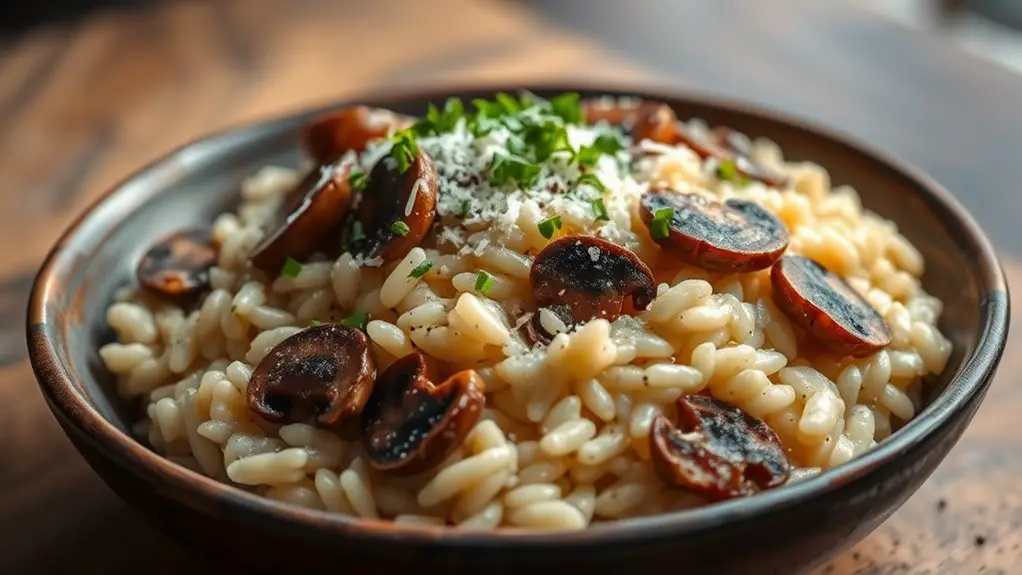 creamy mushroom rice dish