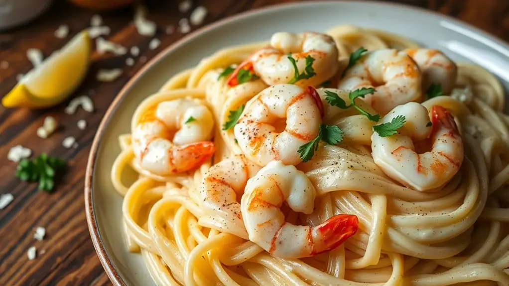 creamy shrimp pasta dish