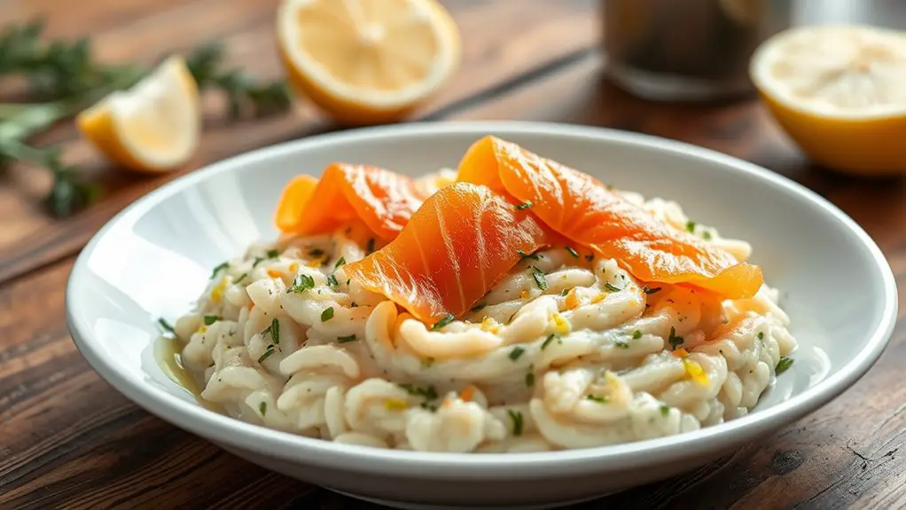 creamy smoked salmon risotto