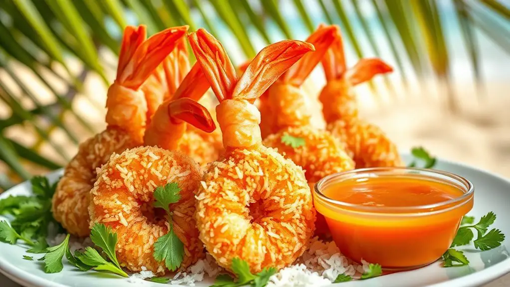 crispy coconut coated shrimp