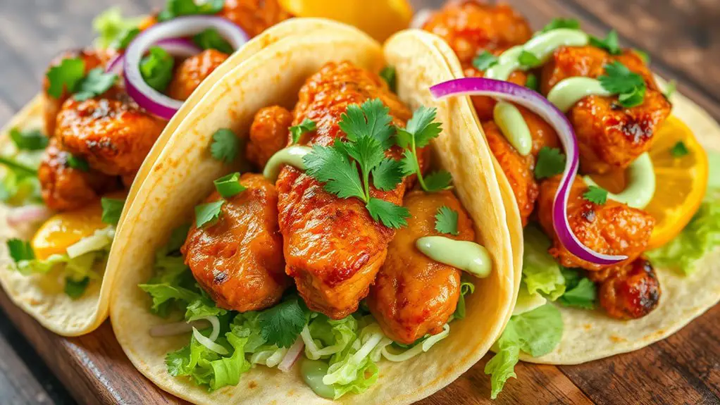 crispy orange chicken tacos