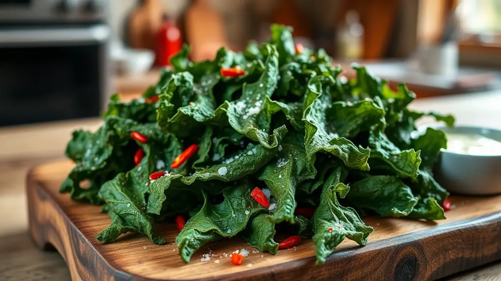 crispy spicy kale snack