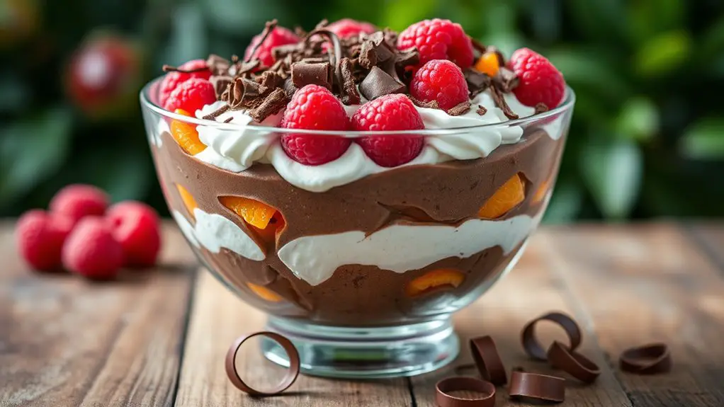 decadent chocolate fruit dessert