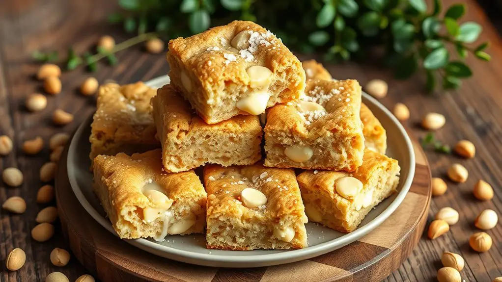 decadent white chocolate blondies