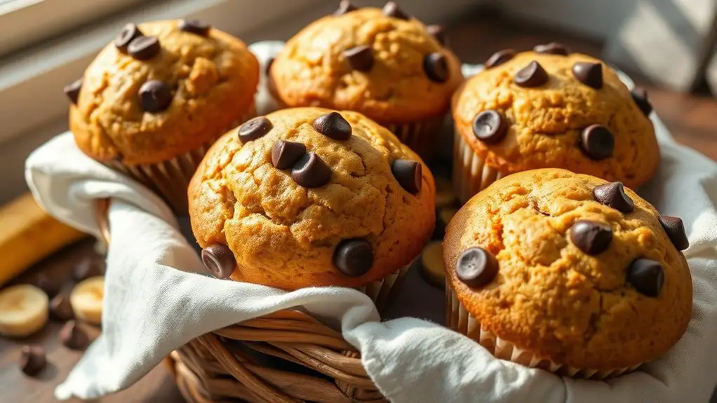 delicious banana chocolate muffins