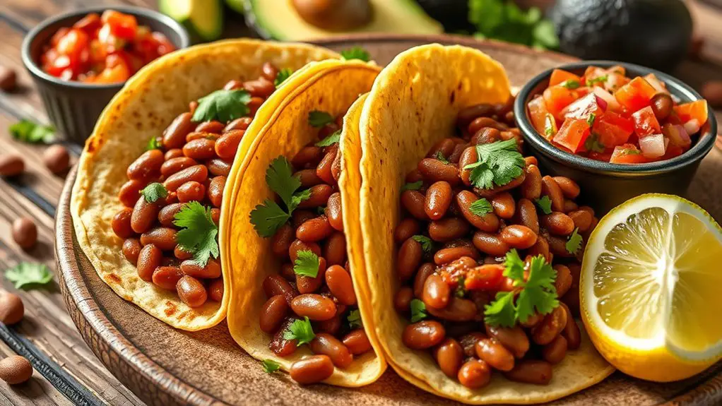 delicious bean filled tacos