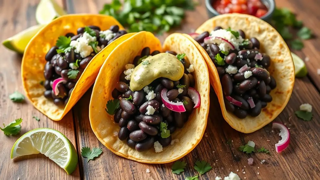 delicious black bean tacos