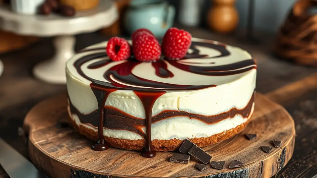 delicious chocolate cheesecake dessert