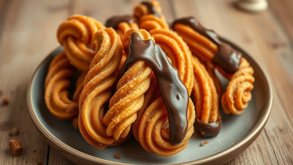 delicious chocolate covered churros