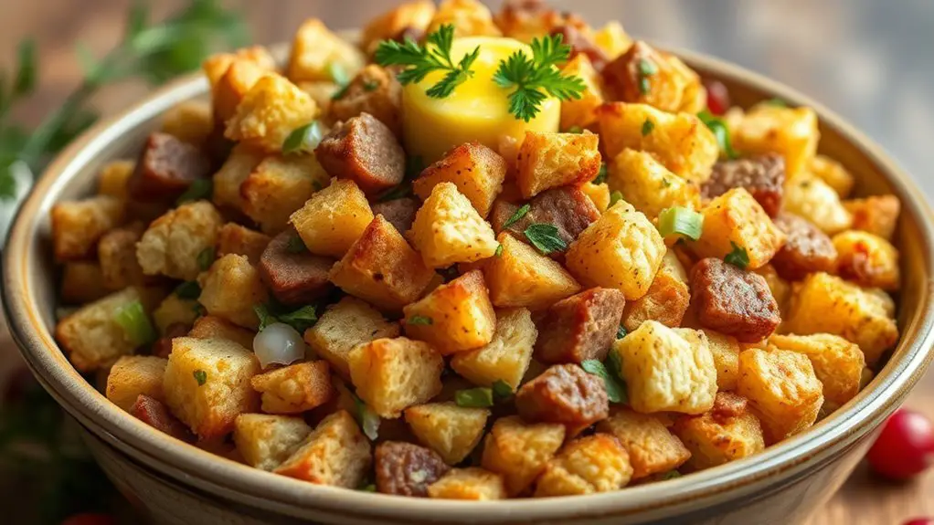 delicious herb filled bread mixture