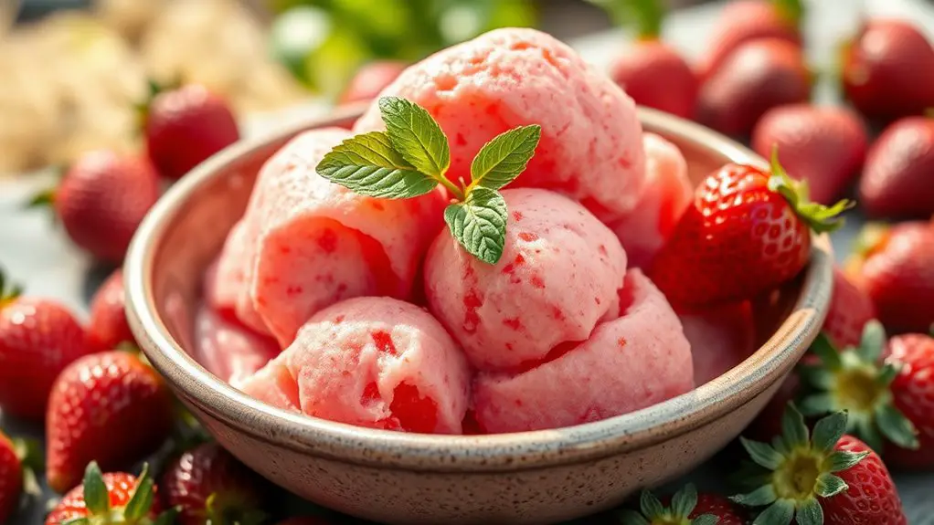 delicious homemade strawberry sorbet