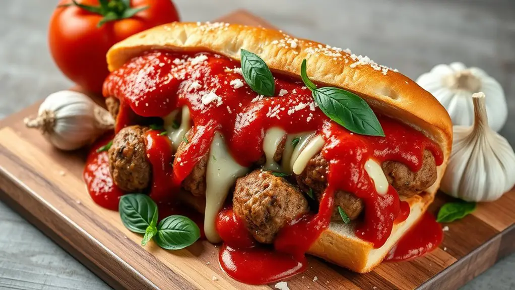 delicious italian meatball sandwich