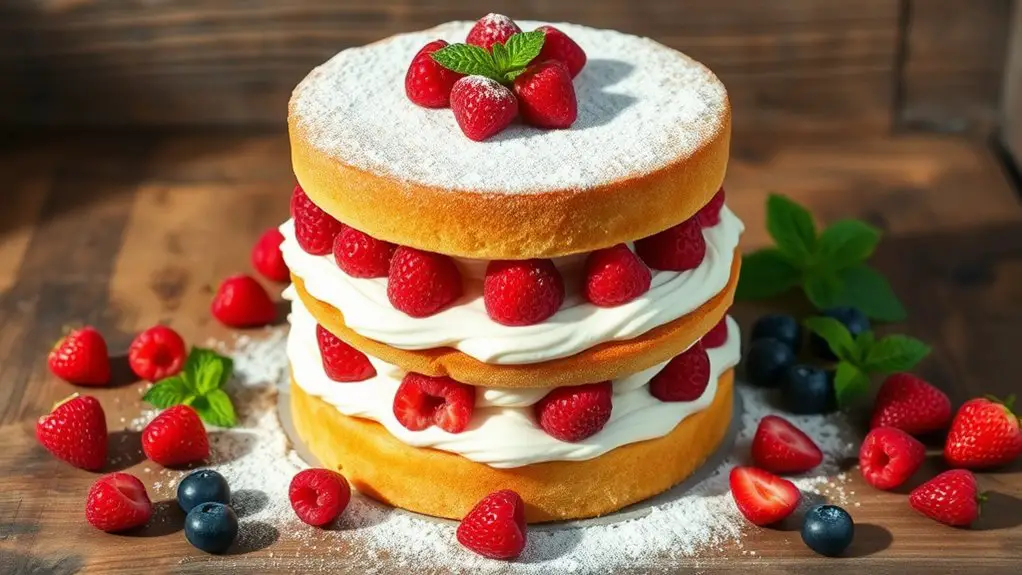 delicious layered sponge cake