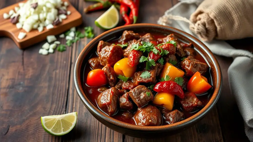 delicious slow cooked beef chili